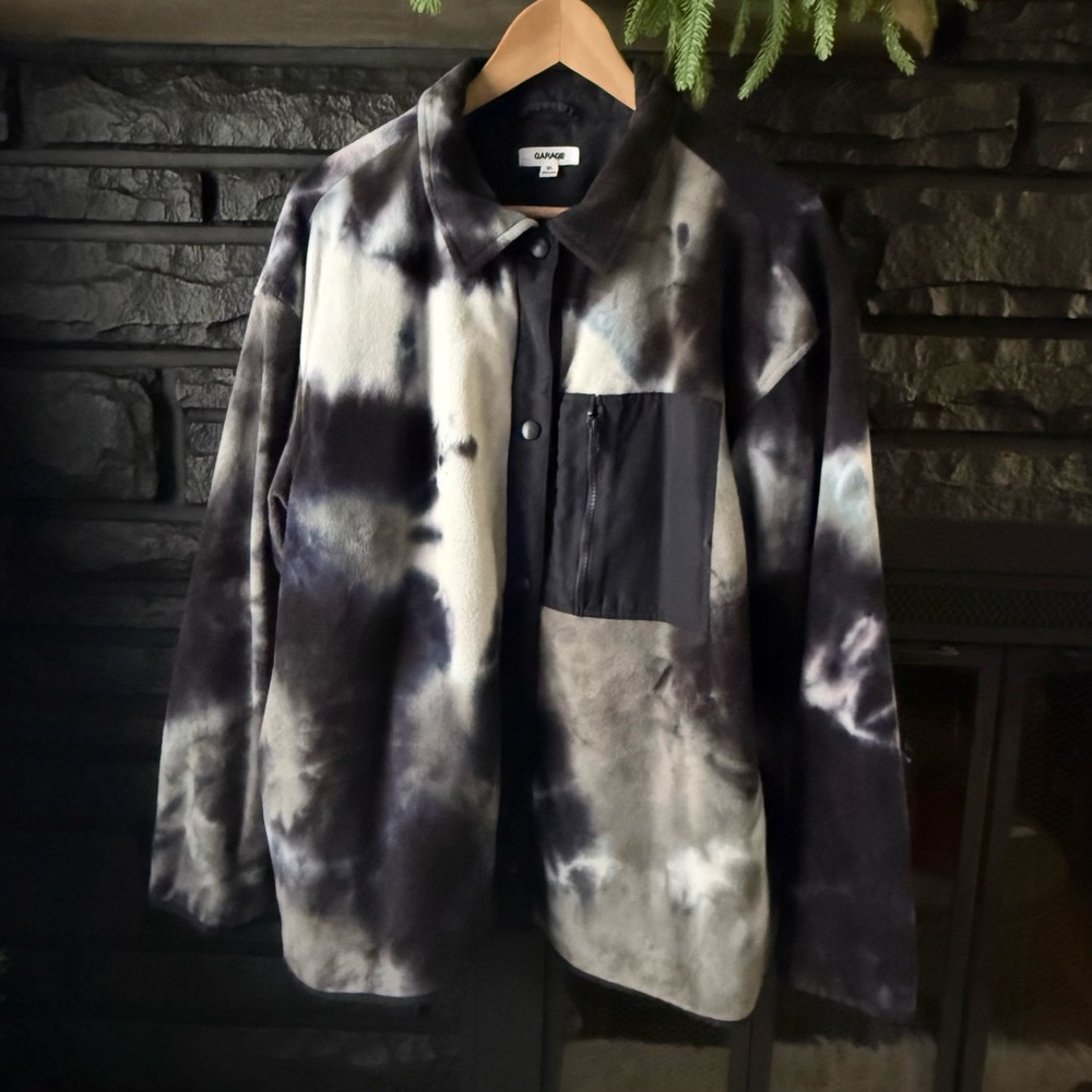 Garage Tie-Dye Button-Up Jacket with Pocket